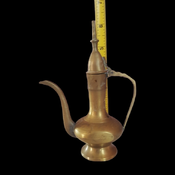 Vintage Brass Pitcher India Etched BOHO Decor - Picture 4 of 5